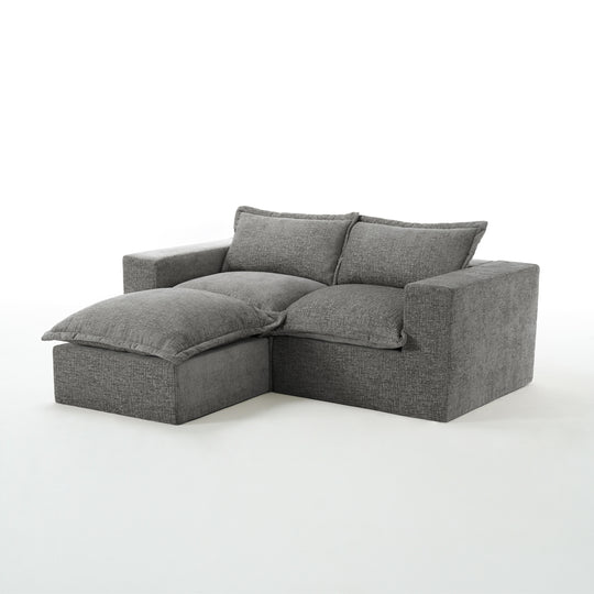 Chenille No Assembly Modular Sectional Sofa Cloud Couch with Ottoman