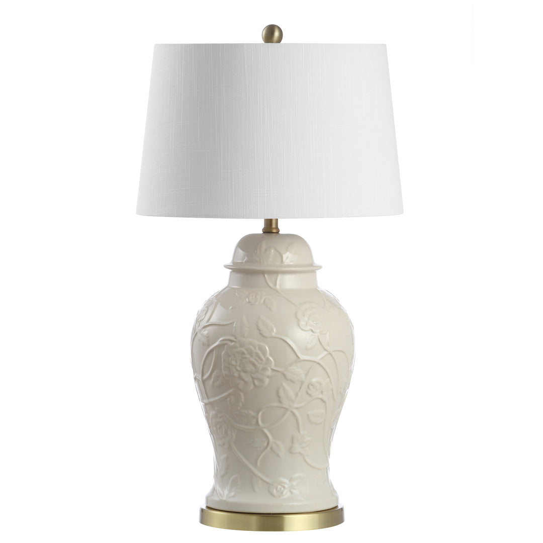 Chi 29.5" Ceramic Classic Traditional LED Lamp Table Lamp, Cream