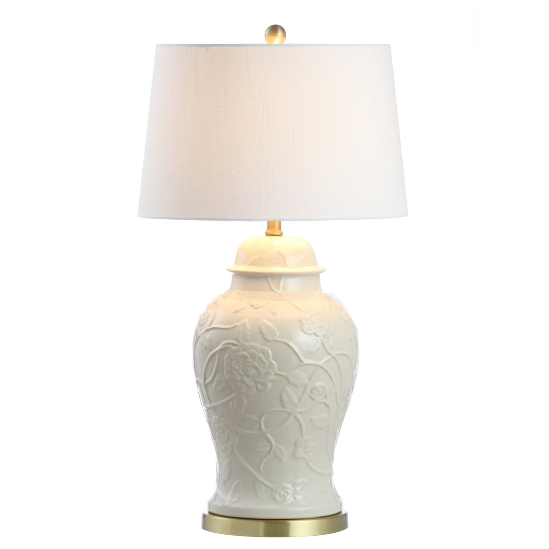 Chi 29.5" Ceramic Classic Traditional LED Lamp Table Lamp, Cream