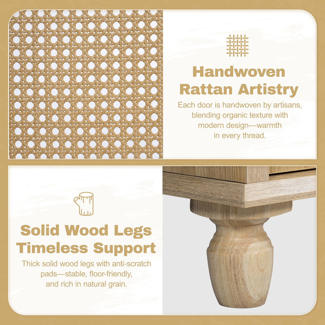 - Hilton 30-Inch Bathroom Vanity: Handwoven Rattan Doors with Wooden Legs & Resin Basin