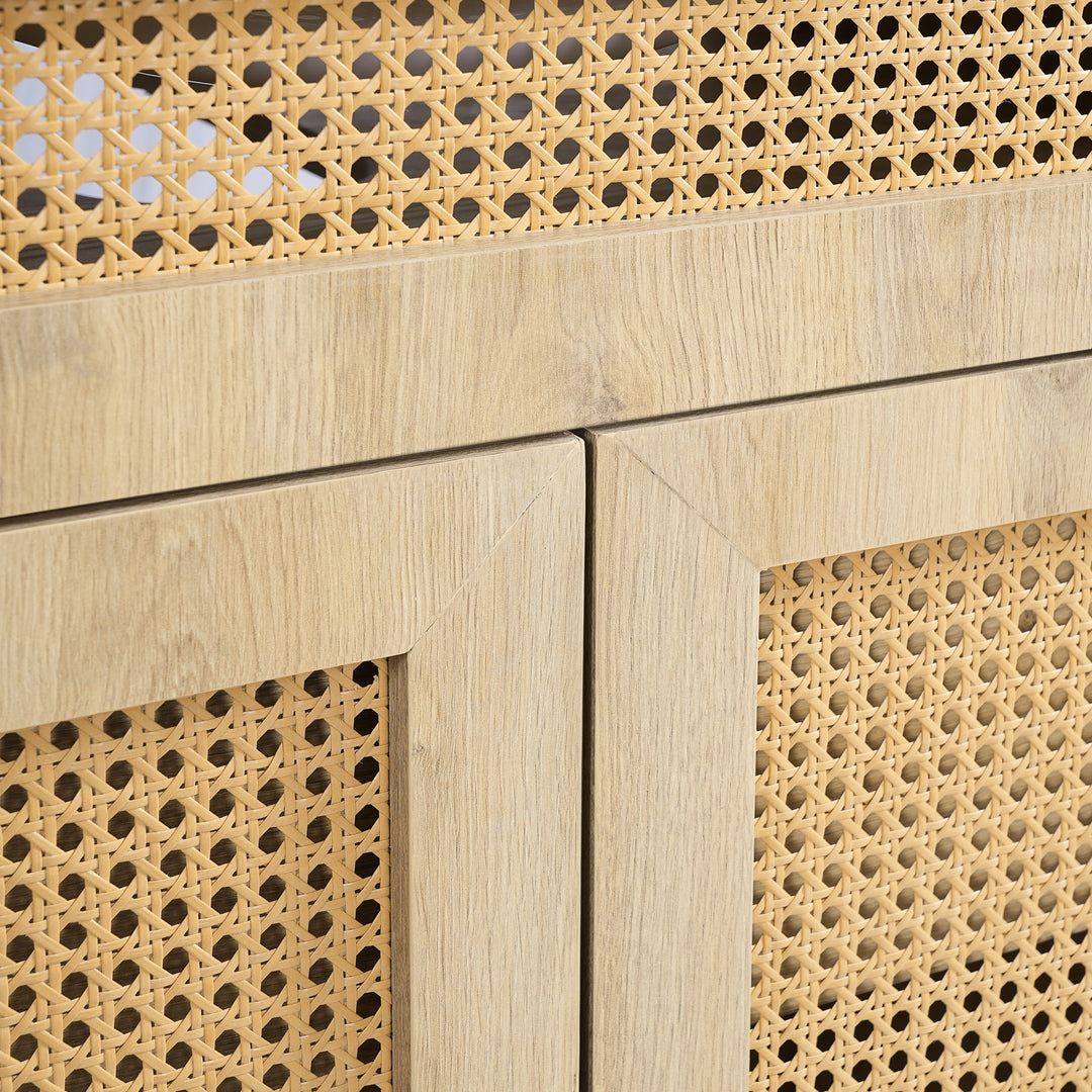 - Hilton 30-Inch Bathroom Vanity: Handwoven Rattan Doors with Wooden Legs & Resin Basin