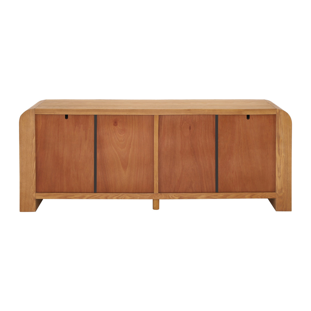 - Nova Contemporary Natural Ash Veneer 4-Drawer Dresser with Sleek Black Handles