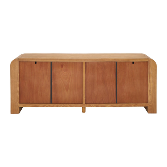 - Nova Contemporary Natural Ash Veneer 4-Drawer Dresser with Sleek Black Handles