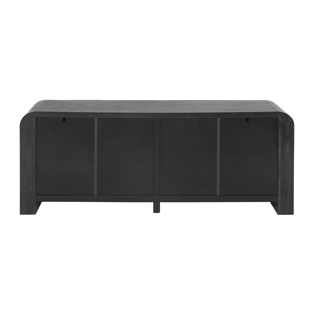 - Nova Contemporary Natural Ash Veneer 4-Drawer Dresser with Sleek Black Handles