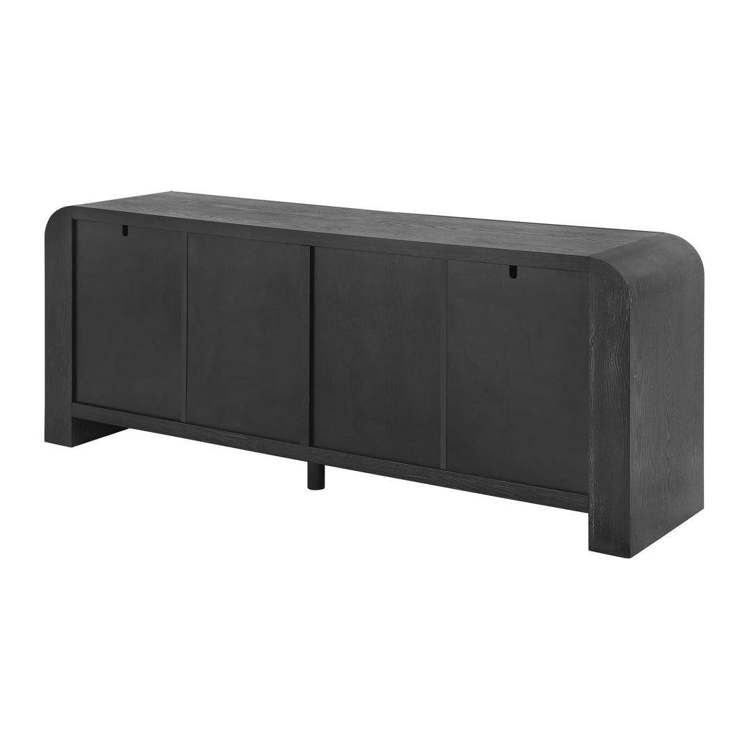 - Nova Contemporary Natural Ash Veneer 4-Drawer Dresser with Sleek Black Handles