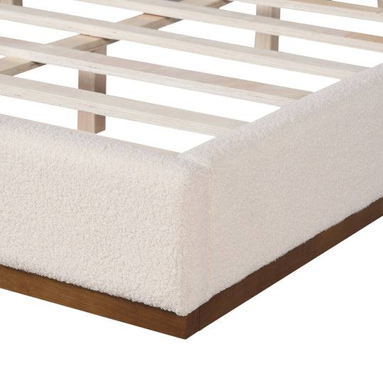 - Colette Boucle Upholstered Bed with Headboard