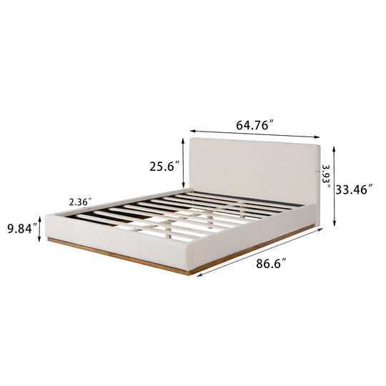 - Colette Boucle Upholstered Bed with Headboard