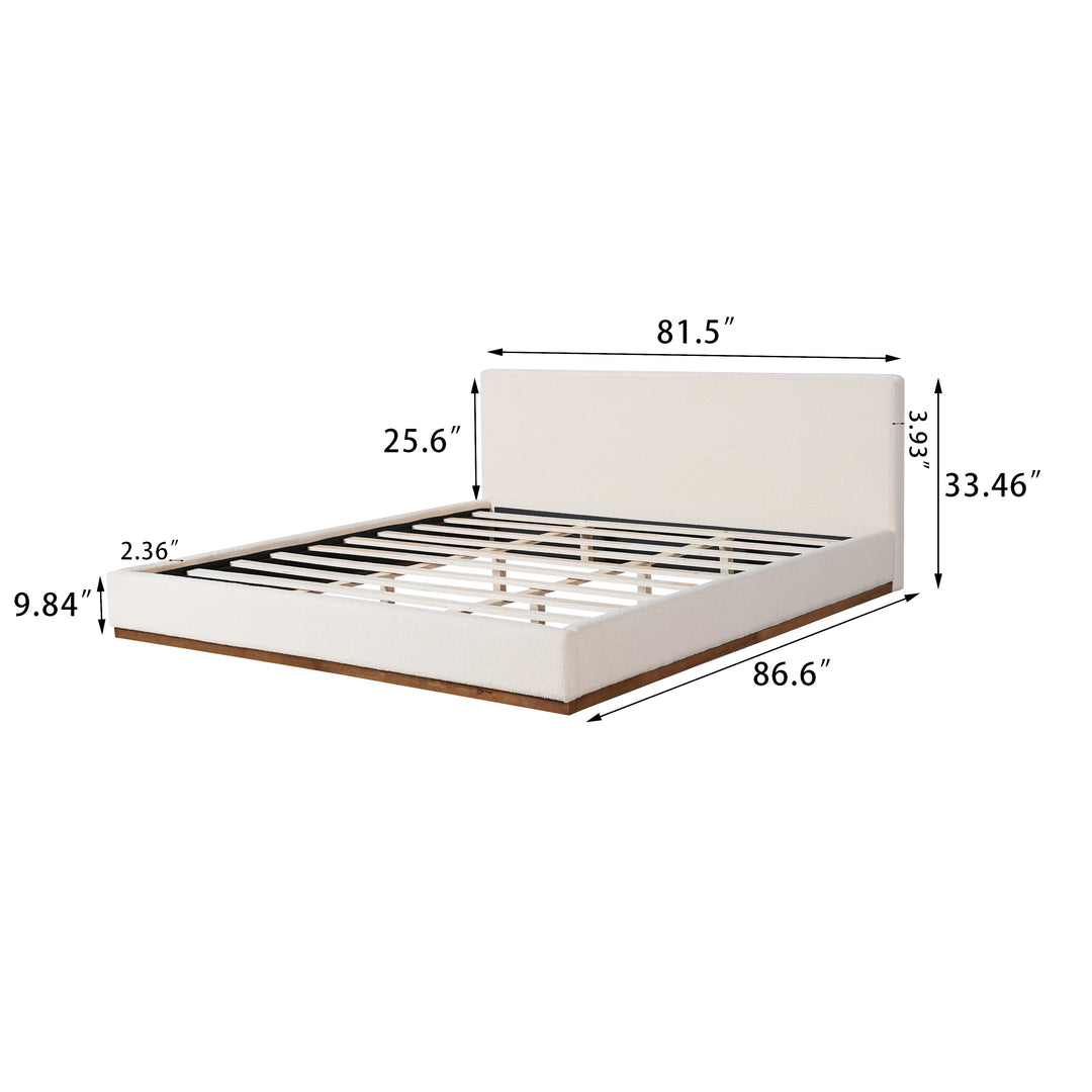 - Colette Boucle Upholstered Bed with Headboard