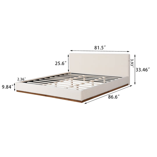 - Colette Boucle Upholstered Bed with Headboard