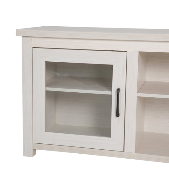 Classic TV Stand for up to 80" Tvs-Glass Fronted Doors-Modern Finish - 65"W X 16"D X 23.625"H