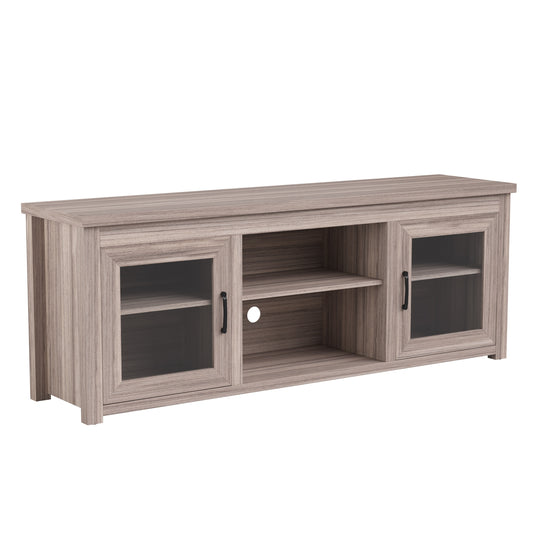 Classic TV Stand for up to 80" Tvs-Glass Fronted Doors-Modern Finish - 65"W X 16"D X 23.625"H