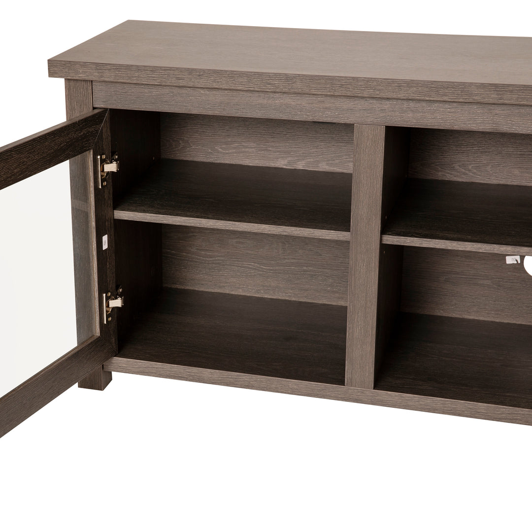 Classic TV Stand for up to 80" Tvs-Glass Fronted Doors-Modern Finish - 65"W X 16"D X 23.625"H
