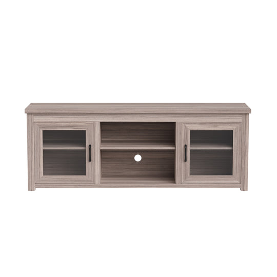 Classic TV Stand for up to 80" Tvs-Glass Fronted Doors-Modern Finish - 65"W X 16"D X 23.625"H