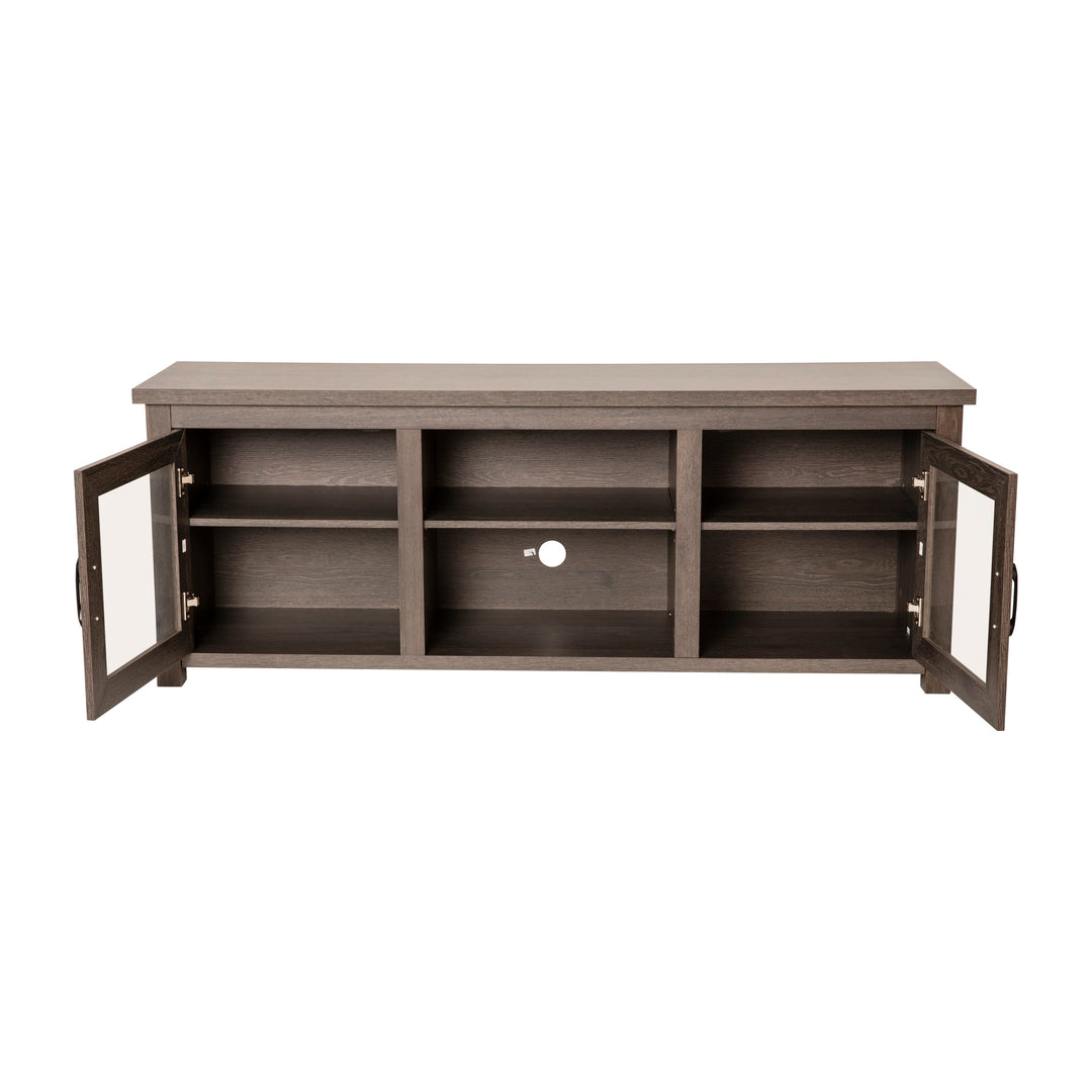 Classic TV Stand for up to 80" Tvs-Glass Fronted Doors-Modern Finish - 65"W X 16"D X 23.625"H