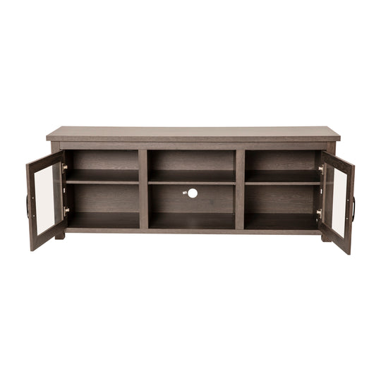 Classic TV Stand for up to 80" Tvs-Glass Fronted Doors-Modern Finish - 65"W X 16"D X 23.625"H