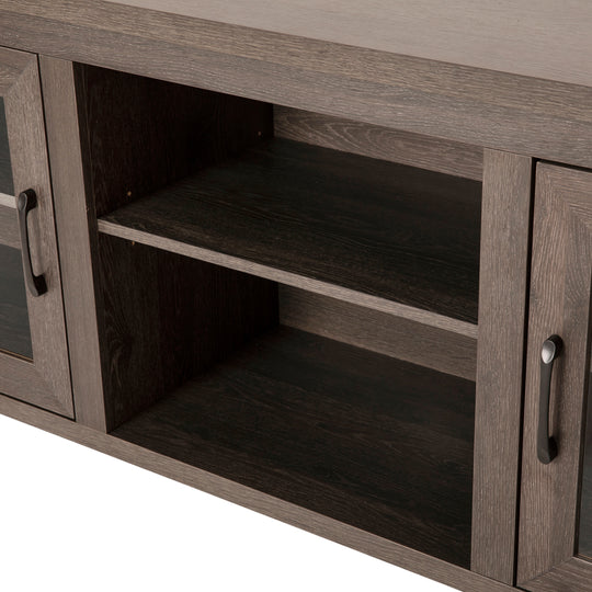 Classic TV Stand for up to 80" Tvs-Glass Fronted Doors-Modern Finish - 65"W X 16"D X 23.625"H