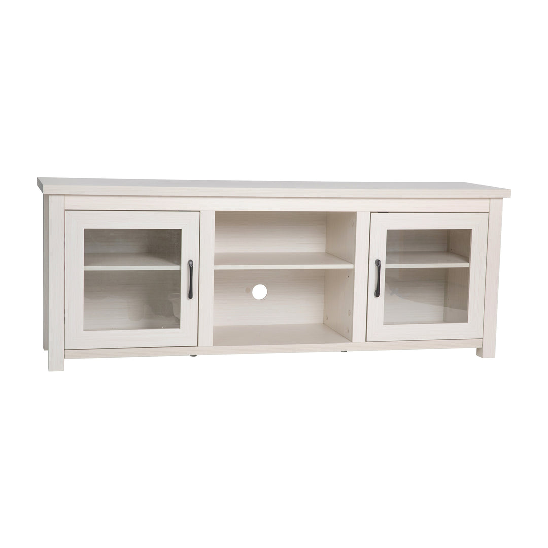Classic TV Stand for up to 80" Tvs-Glass Fronted Doors-Modern Finish - 65"W X 16"D X 23.625"H