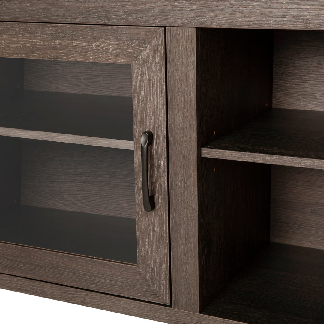 Classic TV Stand for up to 80" Tvs-Glass Fronted Doors-Modern Finish - 65"W X 16"D X 23.625"H