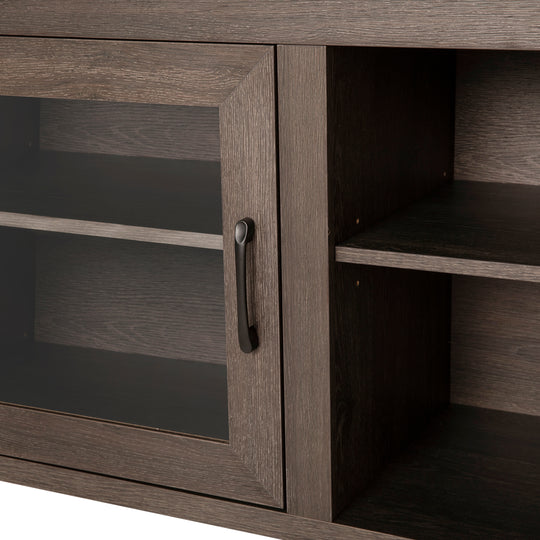 Classic TV Stand for up to 80" Tvs-Glass Fronted Doors-Modern Finish - 65"W X 16"D X 23.625"H