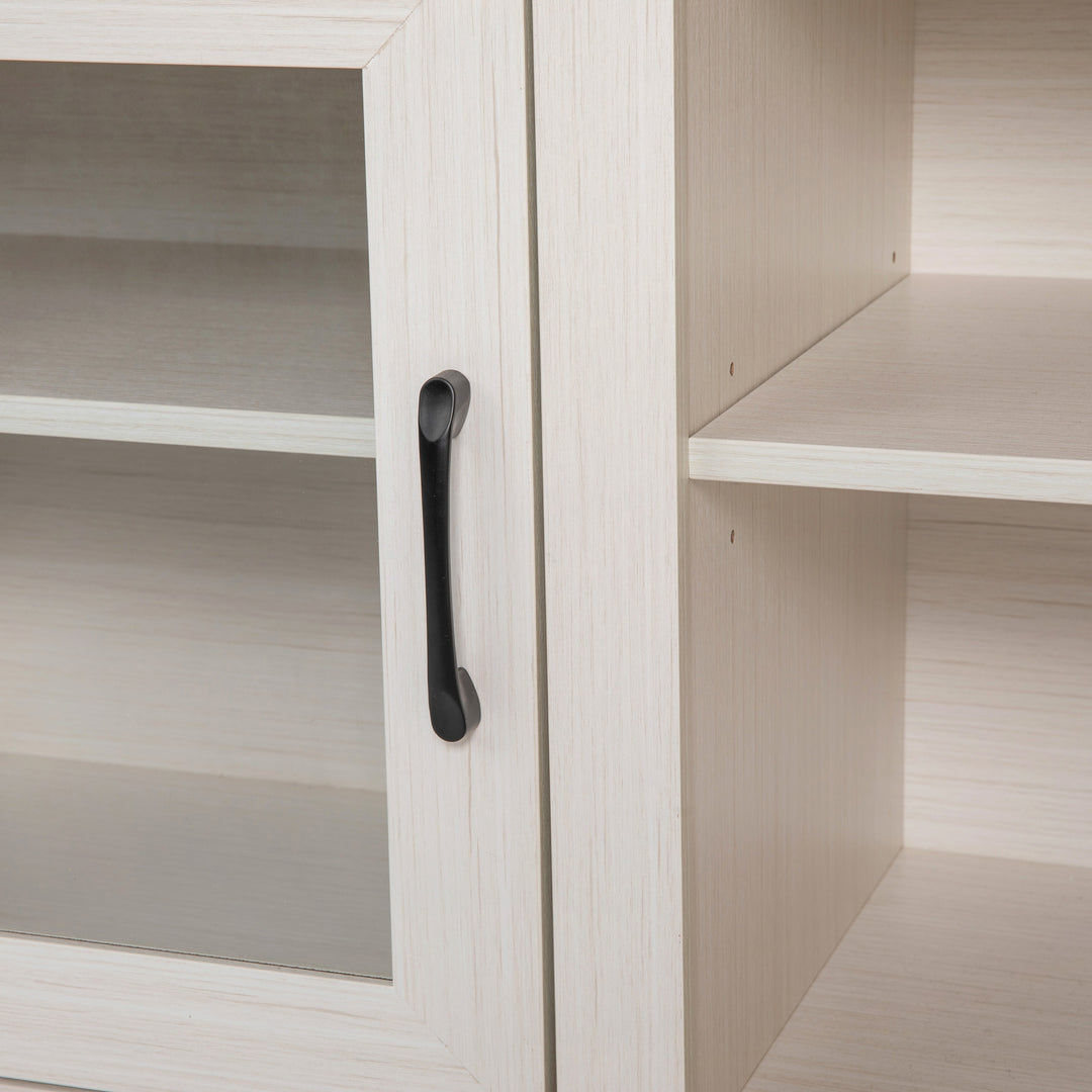 Classic TV Stand for up to 80" Tvs-Glass Fronted Doors-Modern Finish - 65"W X 16"D X 23.625"H
