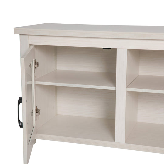 Classic TV Stand for up to 80" Tvs-Glass Fronted Doors-Modern Finish - 65"W X 16"D X 23.625"H