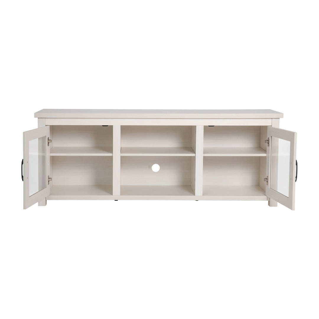 Classic TV Stand for up to 80" Tvs-Glass Fronted Doors-Modern Finish - 65"W X 16"D X 23.625"H