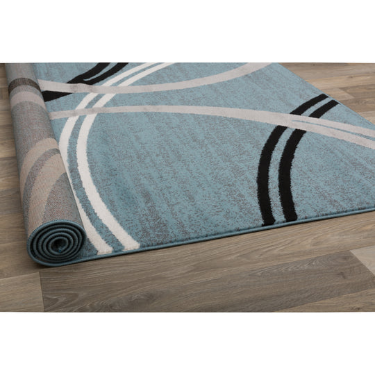 Contemporary Abstract Circles Design Area Rug