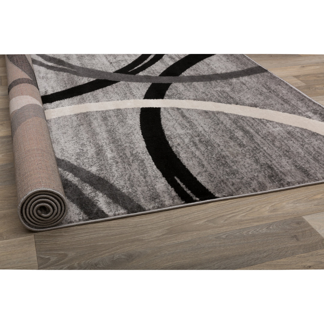Contemporary Abstract Circles Design Area Rug
