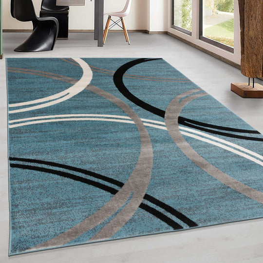 Contemporary Abstract Circles Design Area Rug