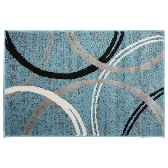 Contemporary Abstract Circles Design Area Rug