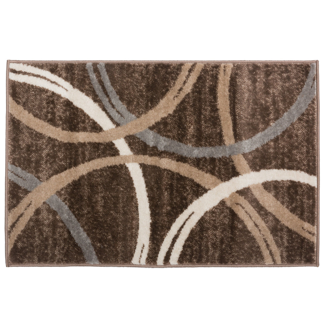 Contemporary Abstract Circles Design Area Rug