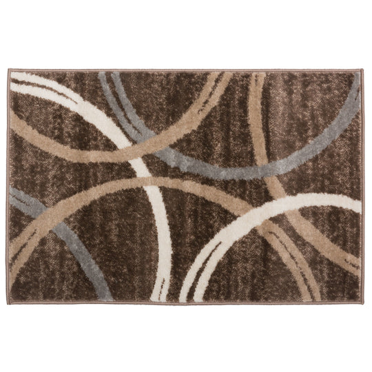 Contemporary Abstract Circles Design Area Rug