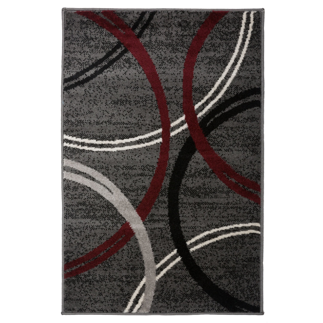Contemporary Abstract Circles Design Area Rug