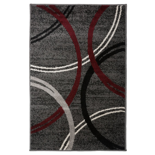 Contemporary Abstract Circles Design Area Rug