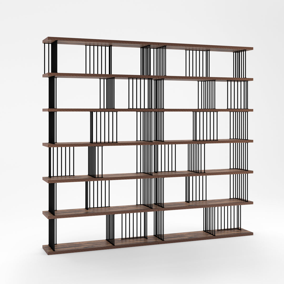 Eve-Modern Room Division Iron Etagere Bookcase - 86.8*94.4*11.8 Inches