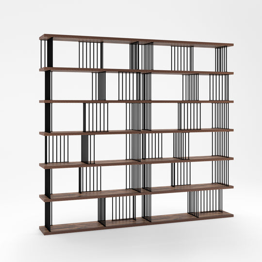 Eve-Modern Room Division Iron Etagere Bookcase - 86.8*94.4*11.8 Inches