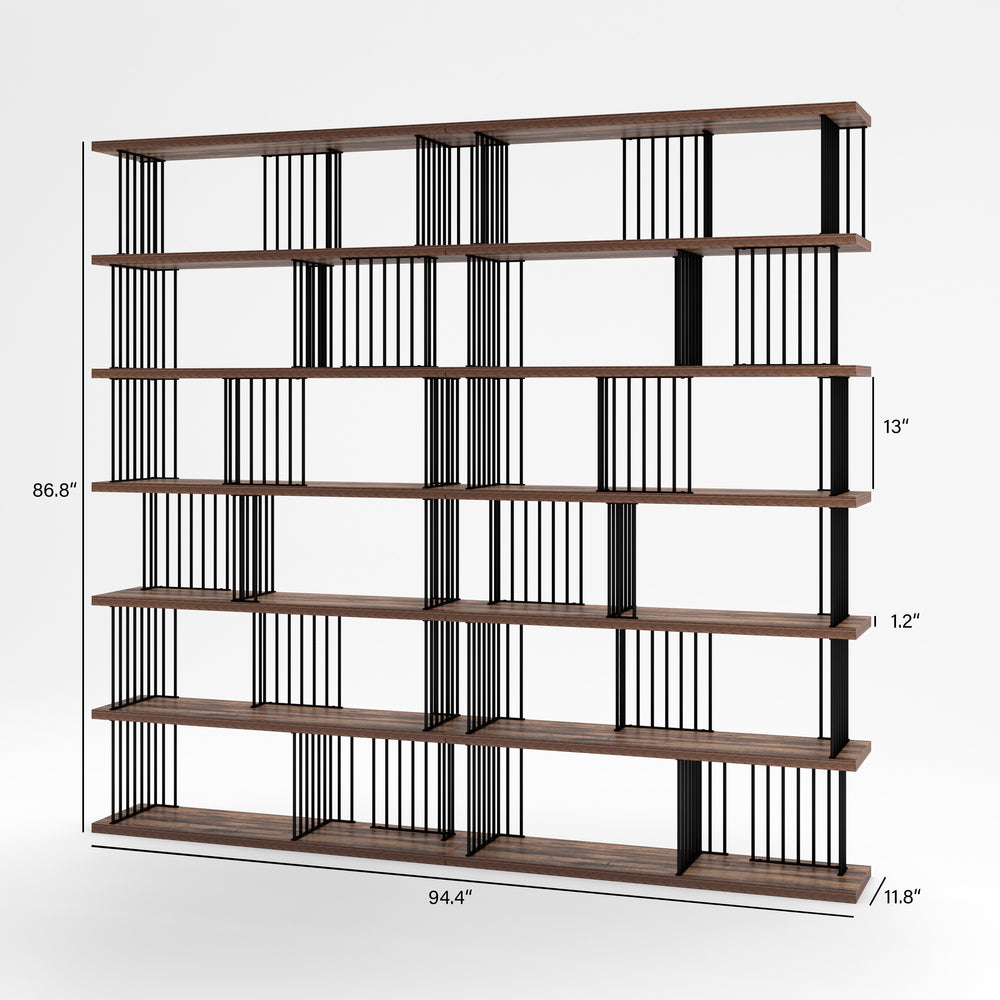 Eve-Modern Room Division Iron Etagere Bookcase - 86.8*94.4*11.8 Inches