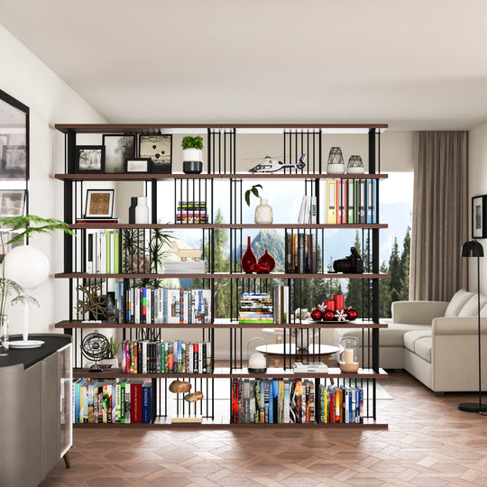 Eve-Modern Room Division Iron Etagere Bookcase - 86.8*94.4*11.8 Inches