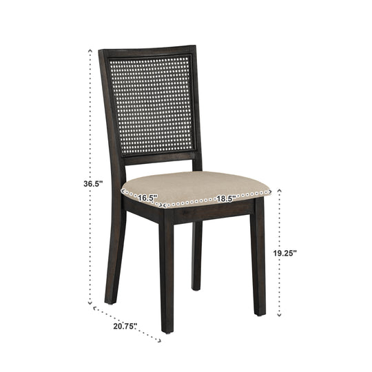 Eleanor Beige Linen Rattan Dining Chairs (Set of 2) by  Classic