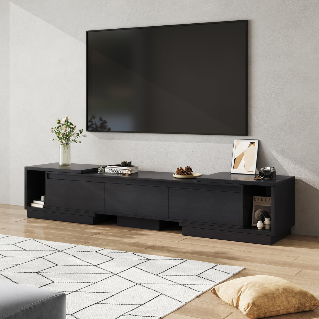 Extendable 102-Inch Modern TV Stand Media Console with 3 Drawers