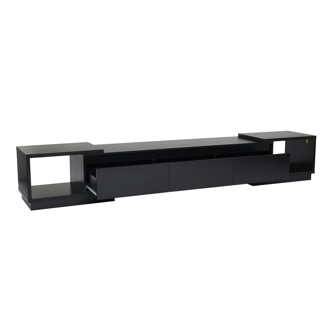 Extendable 102-Inch Modern TV Stand Media Console with 3 Drawers