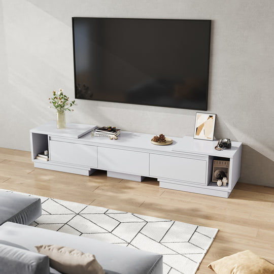 Extendable 102-Inch Modern TV Stand Media Console with 3 Drawers