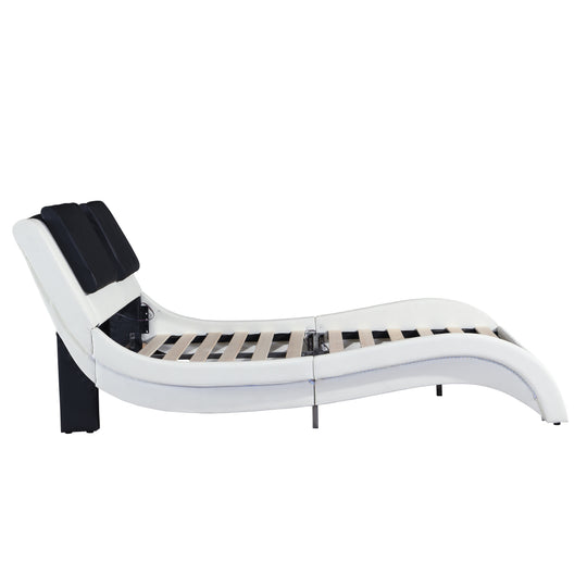 Faux Leather Upholstered Platform Bed Frame with Led Lighting, Bluetooth Connection to Play Music Control