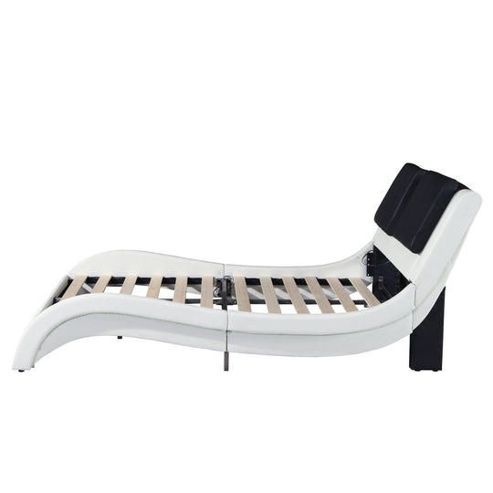 Faux Leather Upholstered Platform Bed Frame with Led Lighting, Bluetooth Connection to Play Music Control