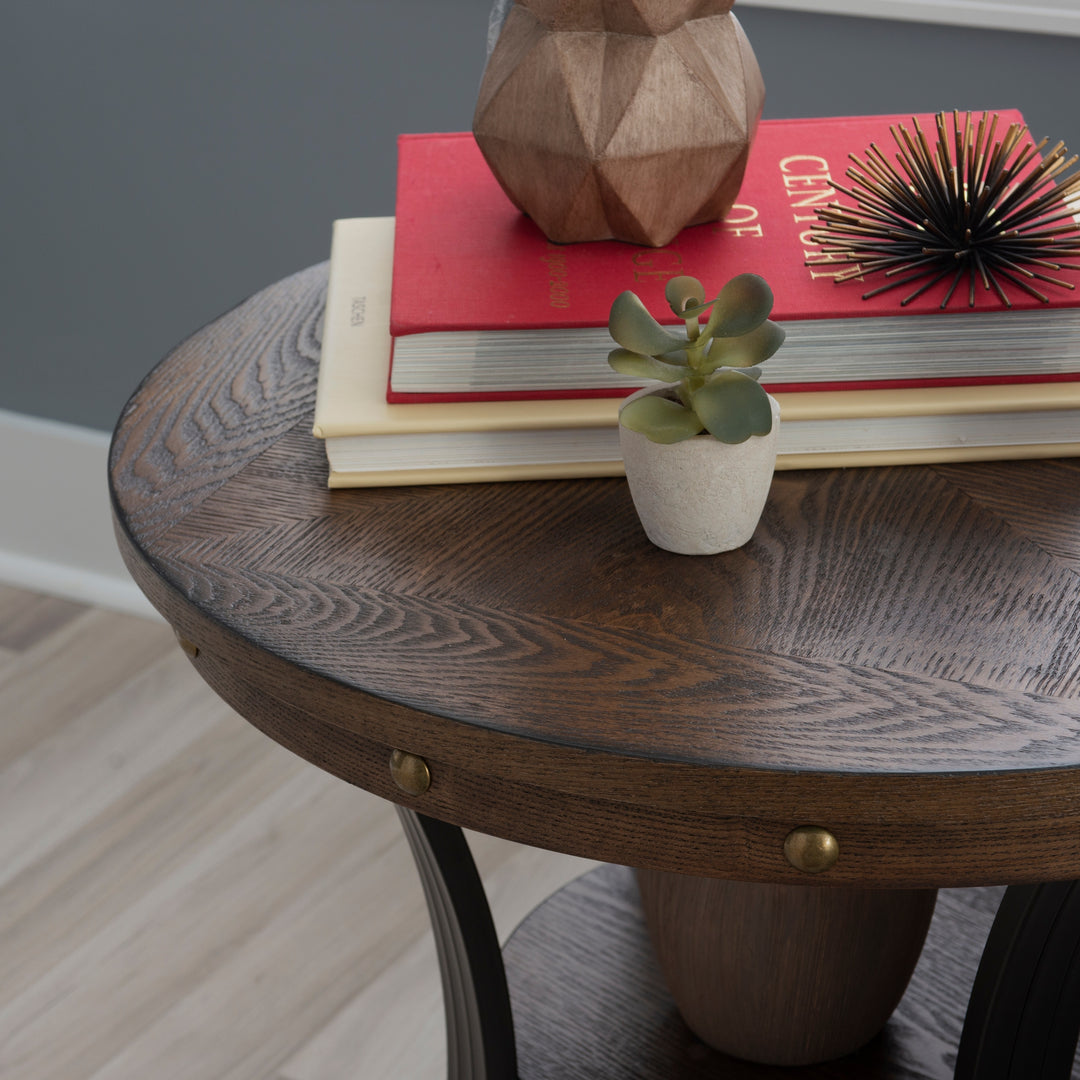 Linon Franklin Industrial round Side Table