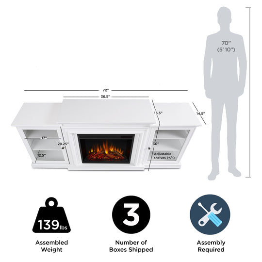 Frederick 72" Electric TV Stand Fireplace by