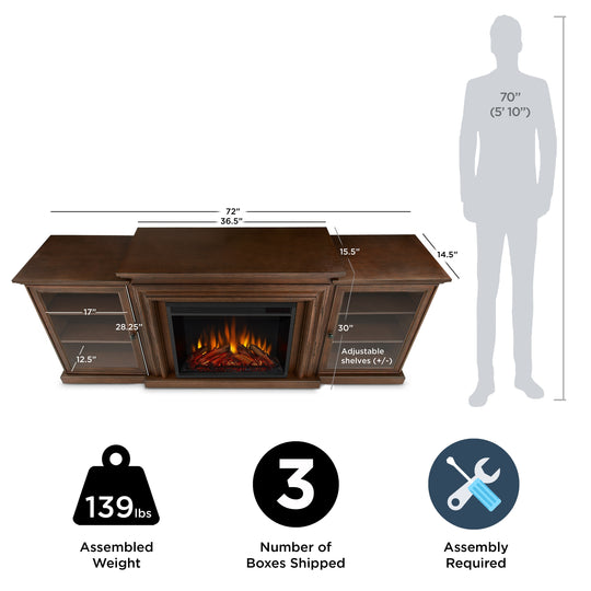 Frederick 72" Electric TV Stand Fireplace by