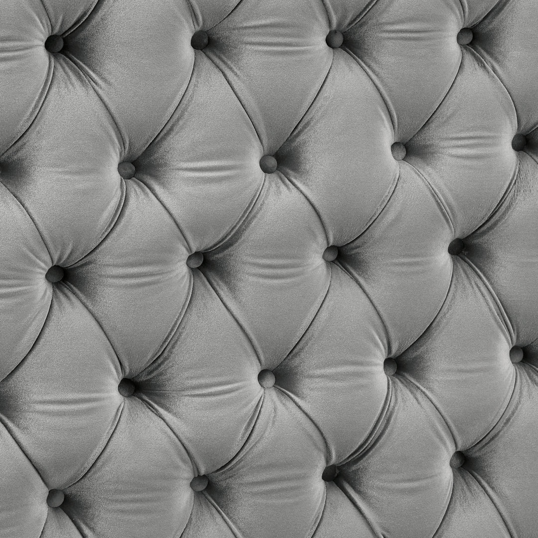 Allenhurst Glam Tufted Fabric Low Profile Platform Bed