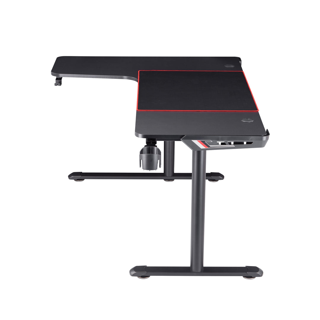 Devan Contemporary Black 65-Inch Metal Computer and Gaming Desk by