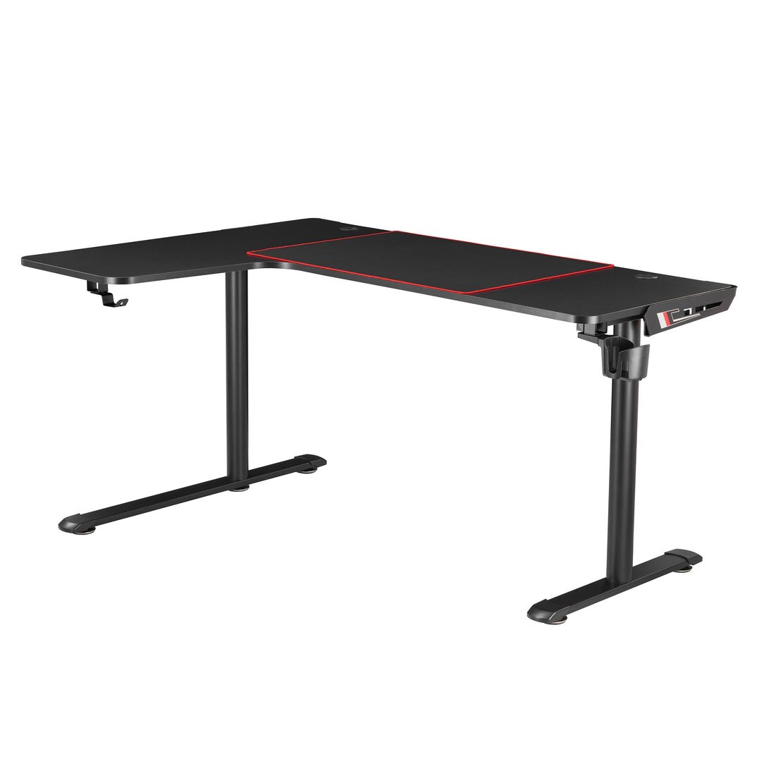 Devan Contemporary Black 65-Inch Metal Computer and Gaming Desk by